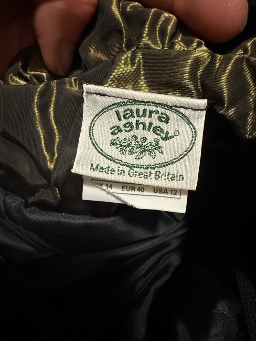 Laura Ashley Black Strapless Velvet Gown with Olive Ruffle - Picture 3 of 3